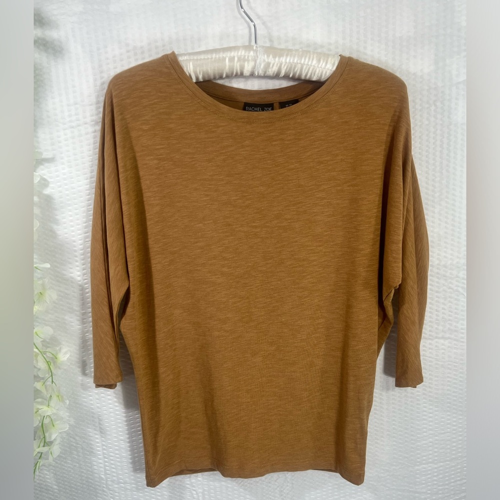 Rachel Zoe Tan 3/4 dolman sleeve women's Pull Over Top Blouse size xs
